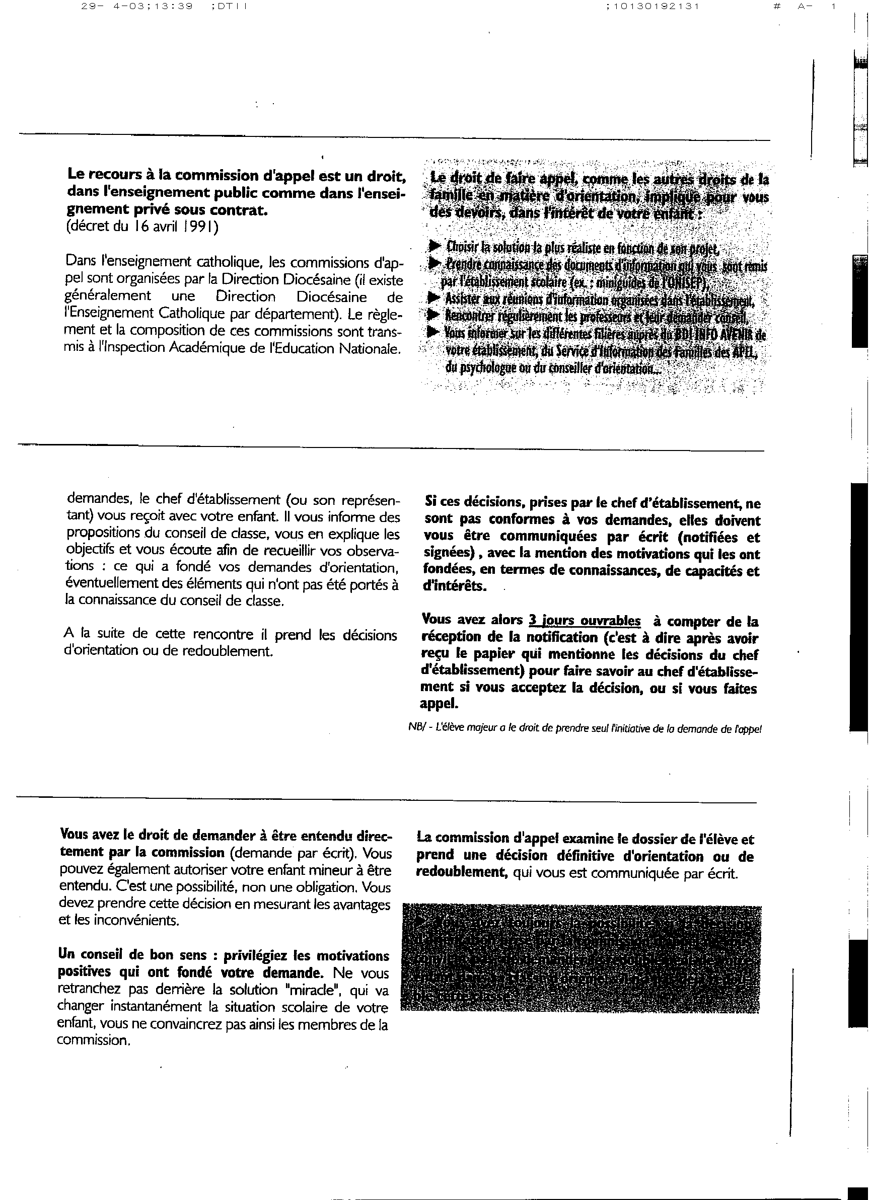 La Lettre Sif : faire appel
